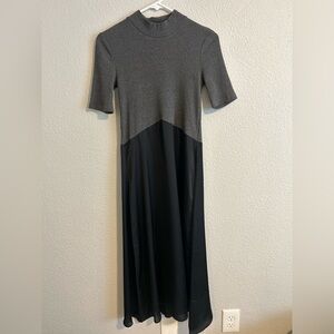 Zara Gray and Black Midi Dress